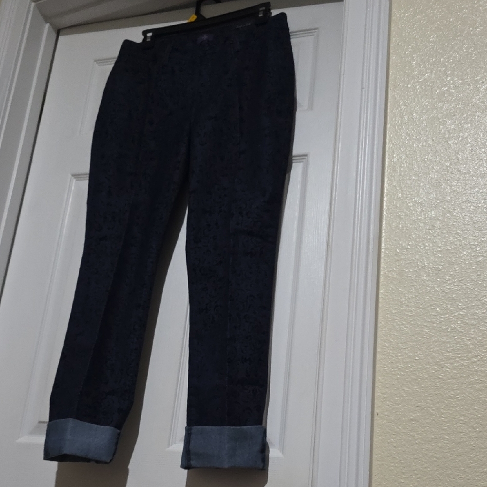 NYDJ Navy Paisley Pants‎
